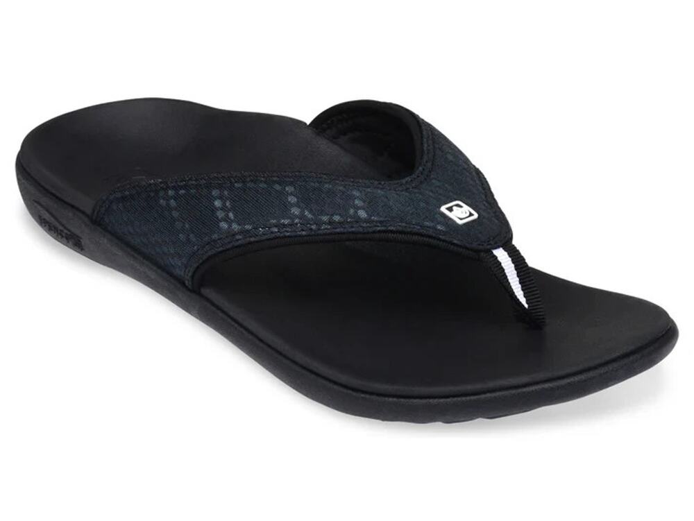 Spenco Yumi Men's Orthotic Flip Flops Black / Black - 13 Wide